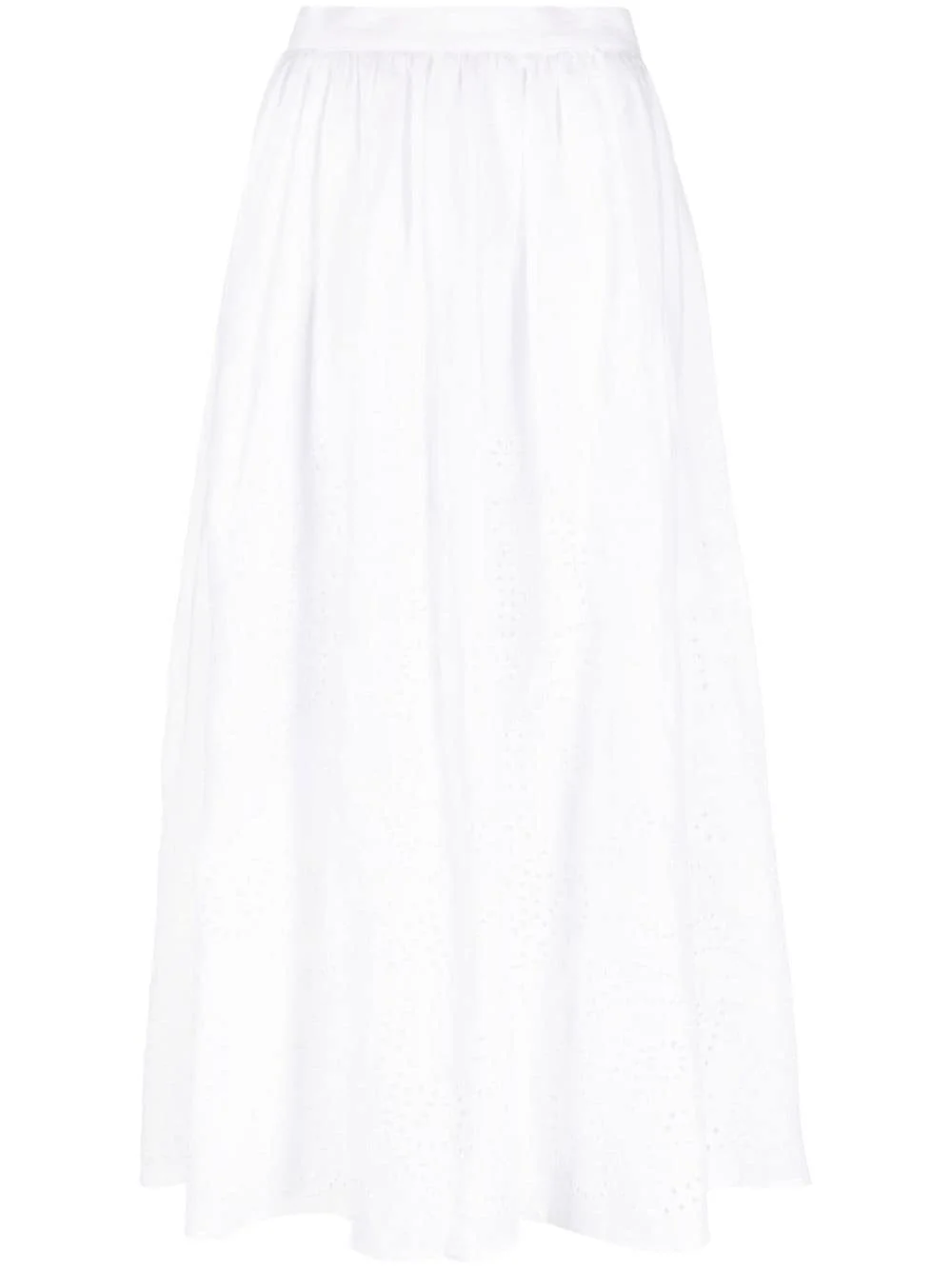 broderie-anglaise linen midi skirt - 1