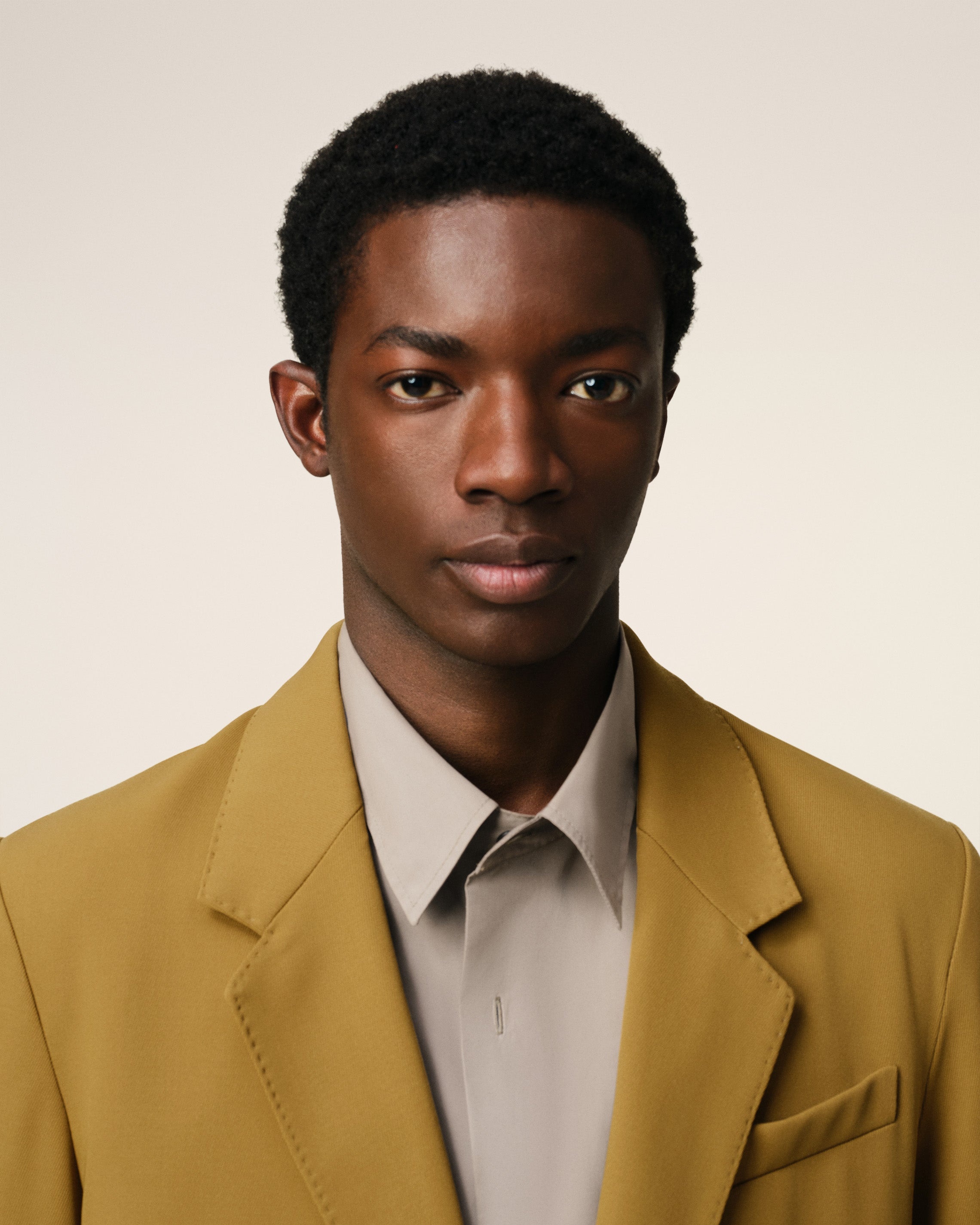 MUSTARD WOOL SEMI-LINED JACKET - 4