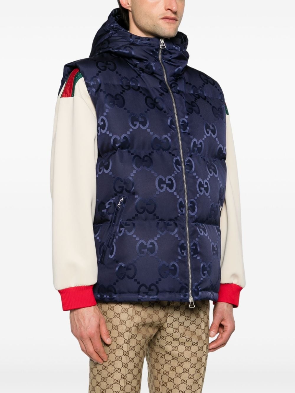 Jumbo GG-jacquard down gilet - 3