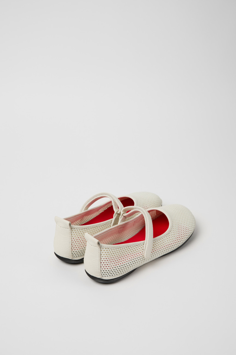 CAMPERLAB White Tencel Mesh and Leather Ballerinas for Women. outlook