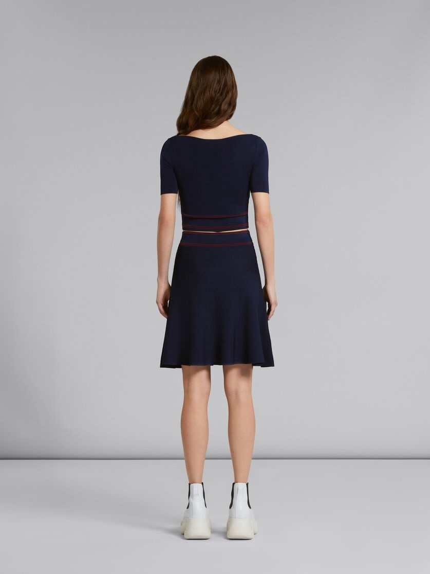 BLUE SKIRT WITH LOGO WAIST - 3