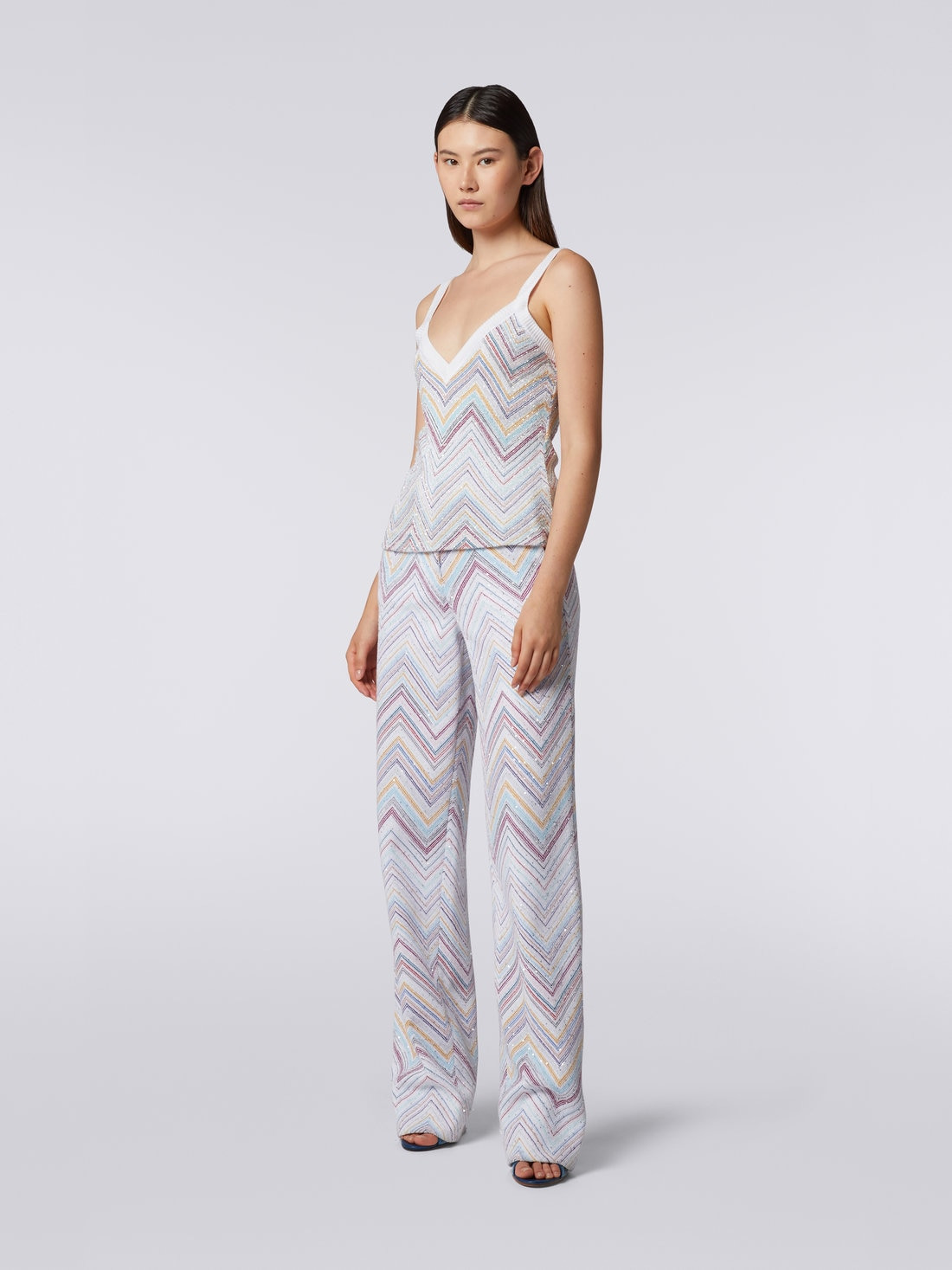 Chevron tank top with sequins - 2