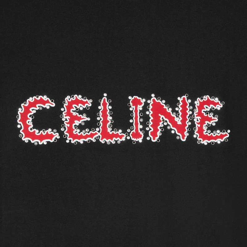 Loose Celine cotton jersey t-shirt with rhinestones 4