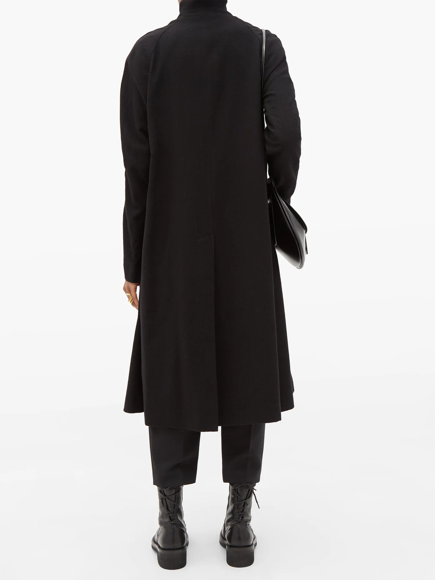 Proud raglan-sleeve wool coat - 5