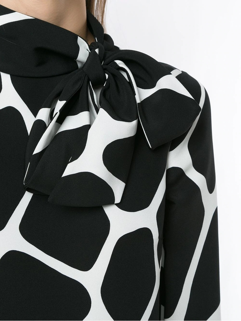 giraffe print silk mini dress 5