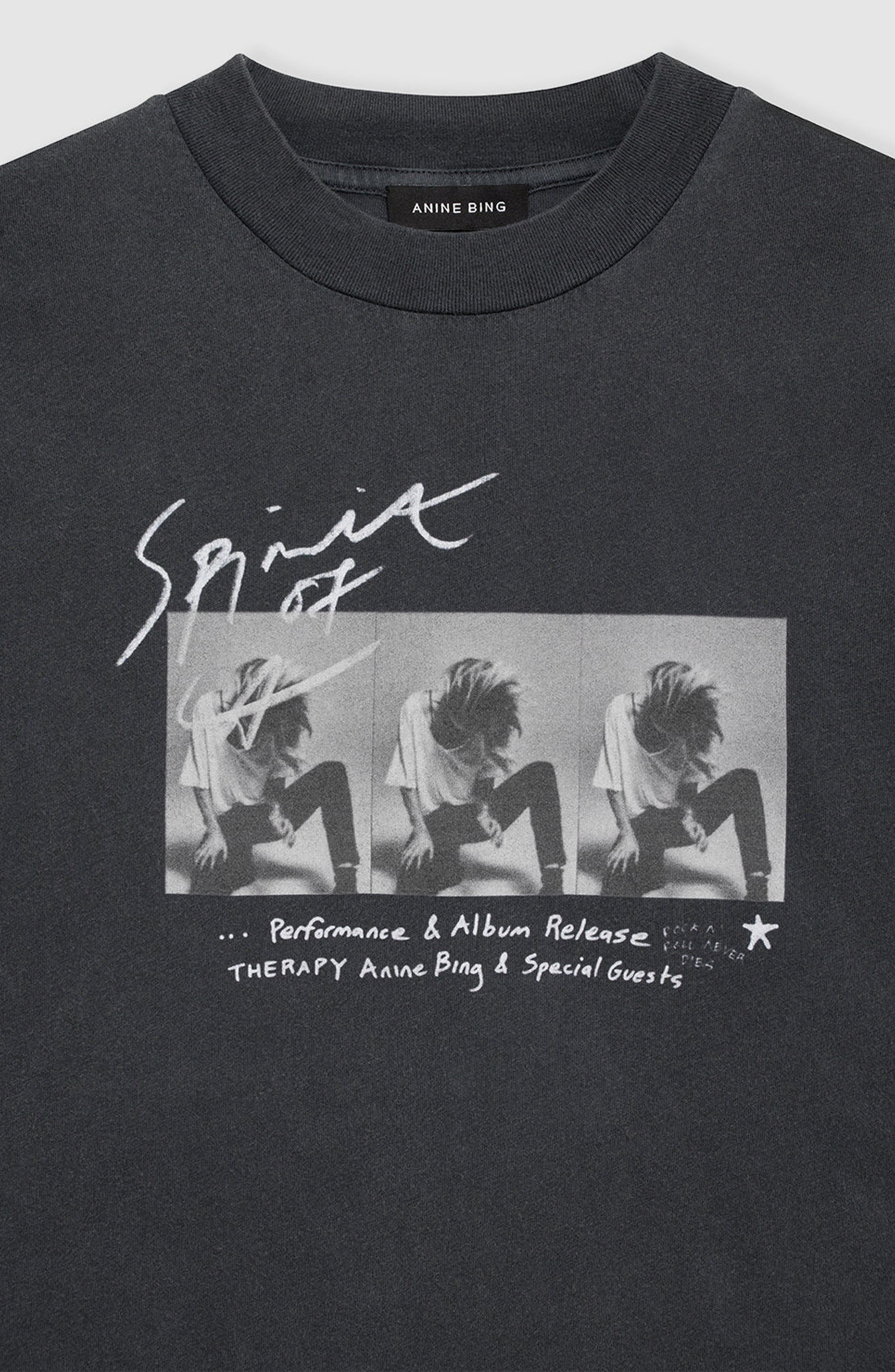 ANINE BING Ashton Tee Concert T-Shirt in Washed Black at Nordstrom - 3