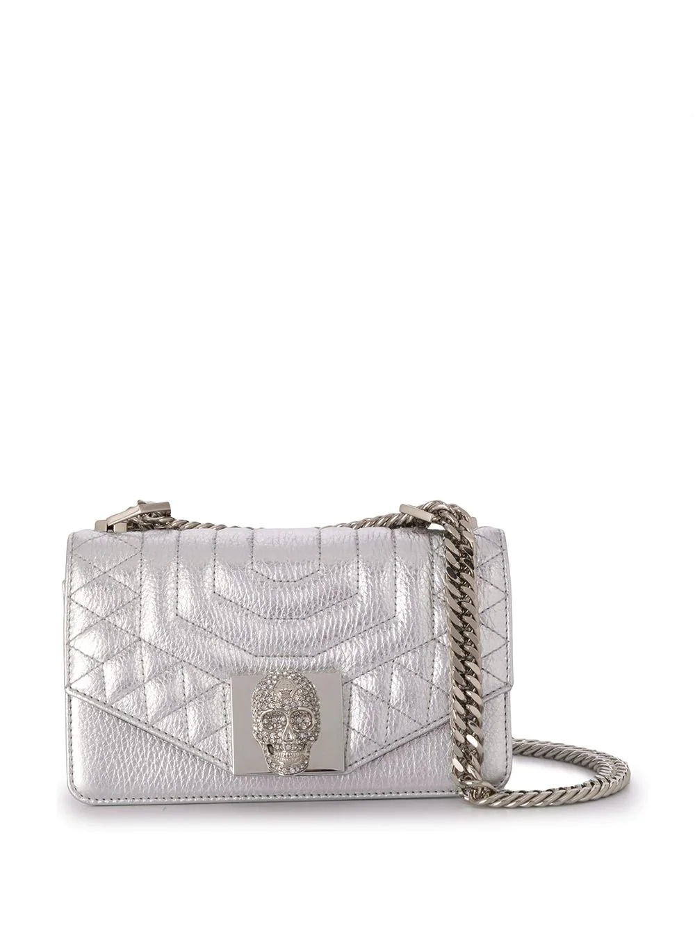 embellished skull shoulder bag - 1