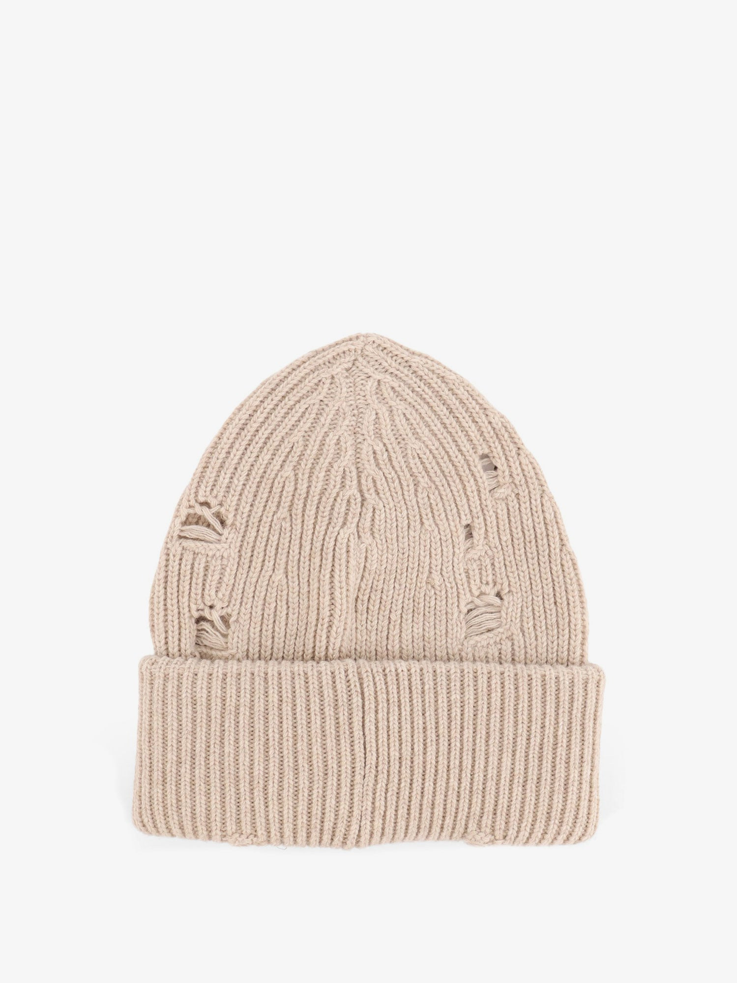 Mm6 Maison Margiela Wool Blend Beanie Hat With Distressed Effect - 2