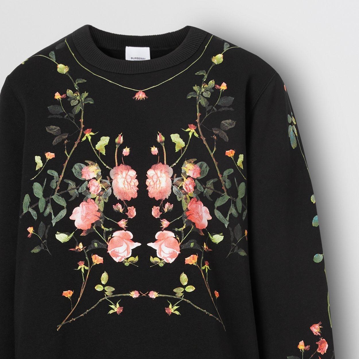 Rose Print Cotton Oversized Sweatshirt - 6