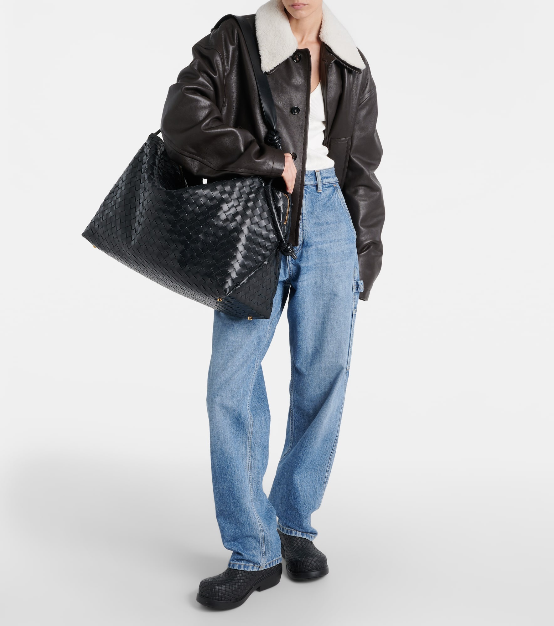 Loop Large leather duffel bag - 5