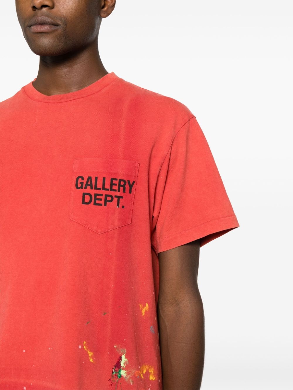 GALLERY DEPT. paint-splatter-detail cotton T-shirt | REVERSIBLE