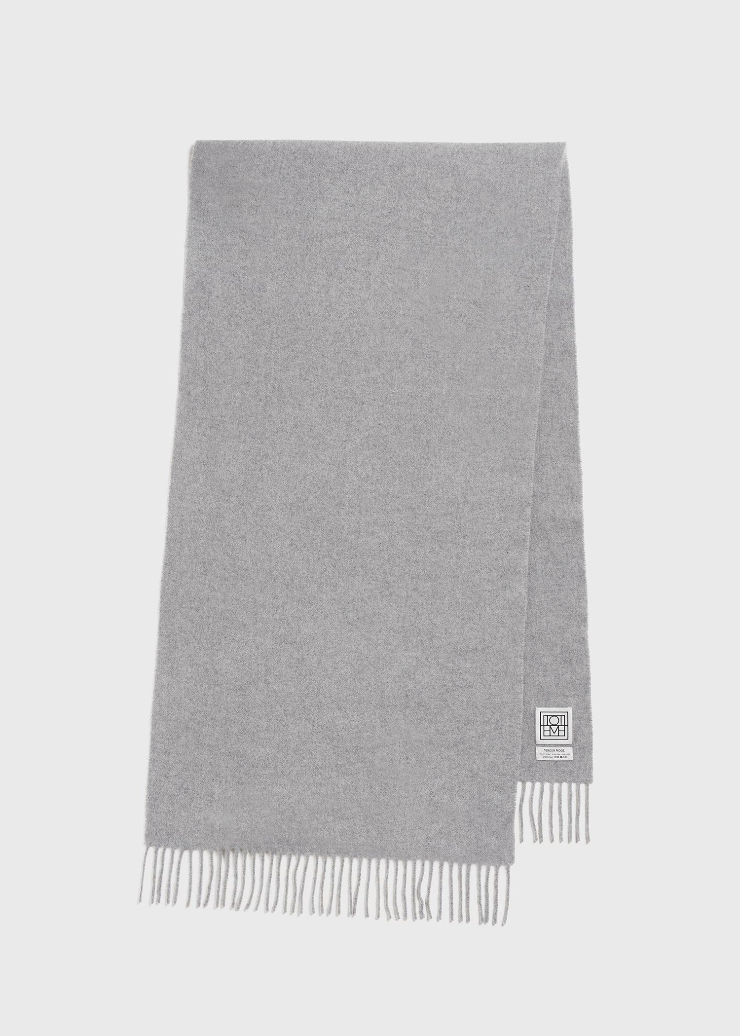 Classic wool scarf light grey mélange - 7