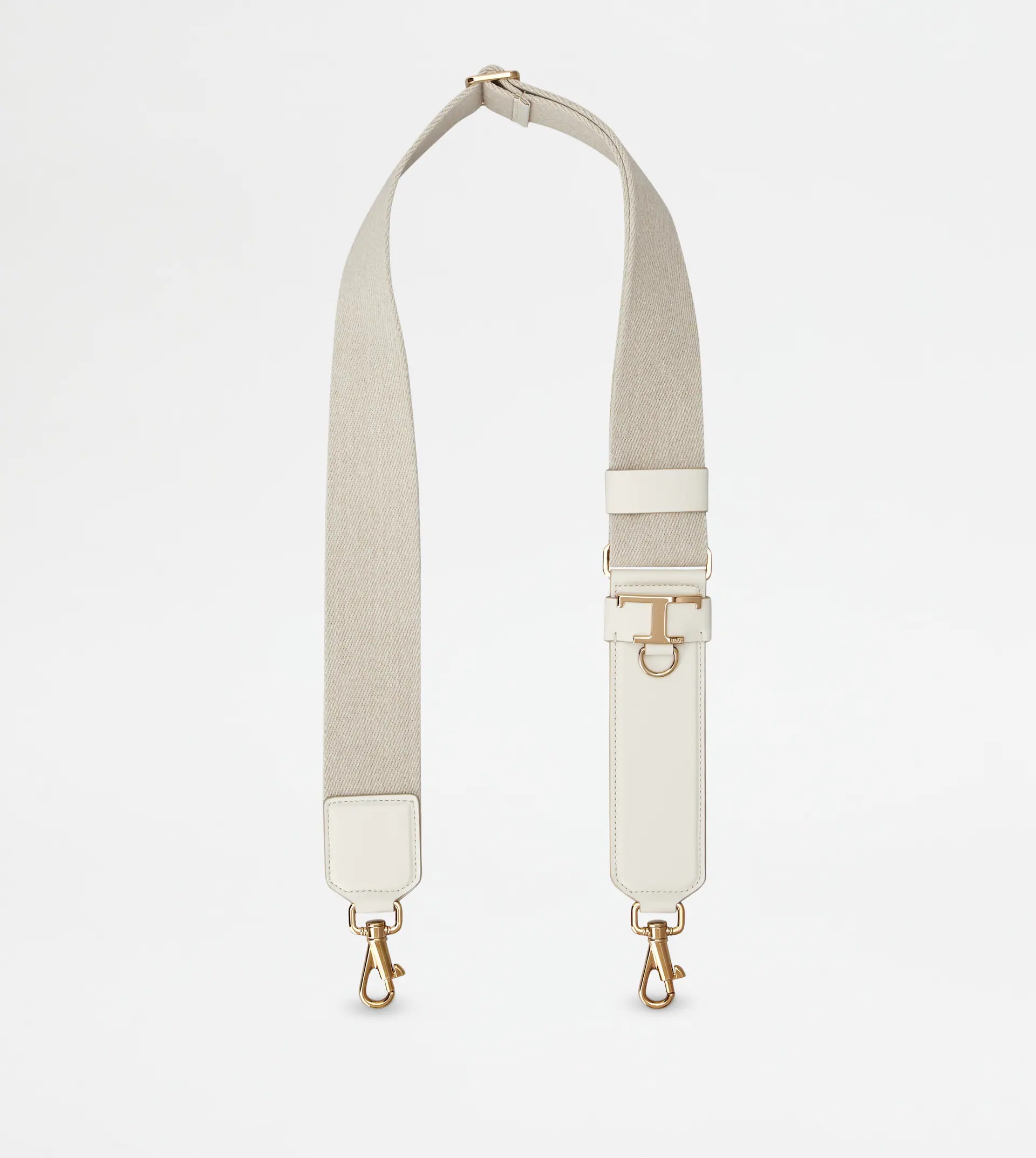 TIMELESS ADJUSTABLE SHOULDER STRAP IN FABRIC AND LEATHER - OFF WHITE, BEIGE - 1