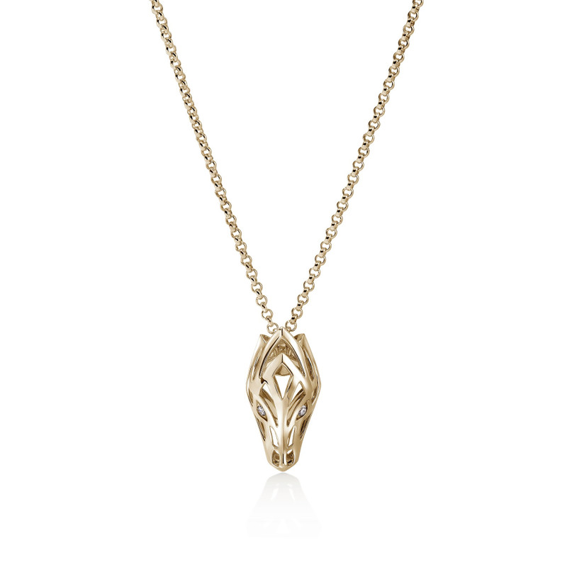 Naga Pendant Necklace, Gold 1