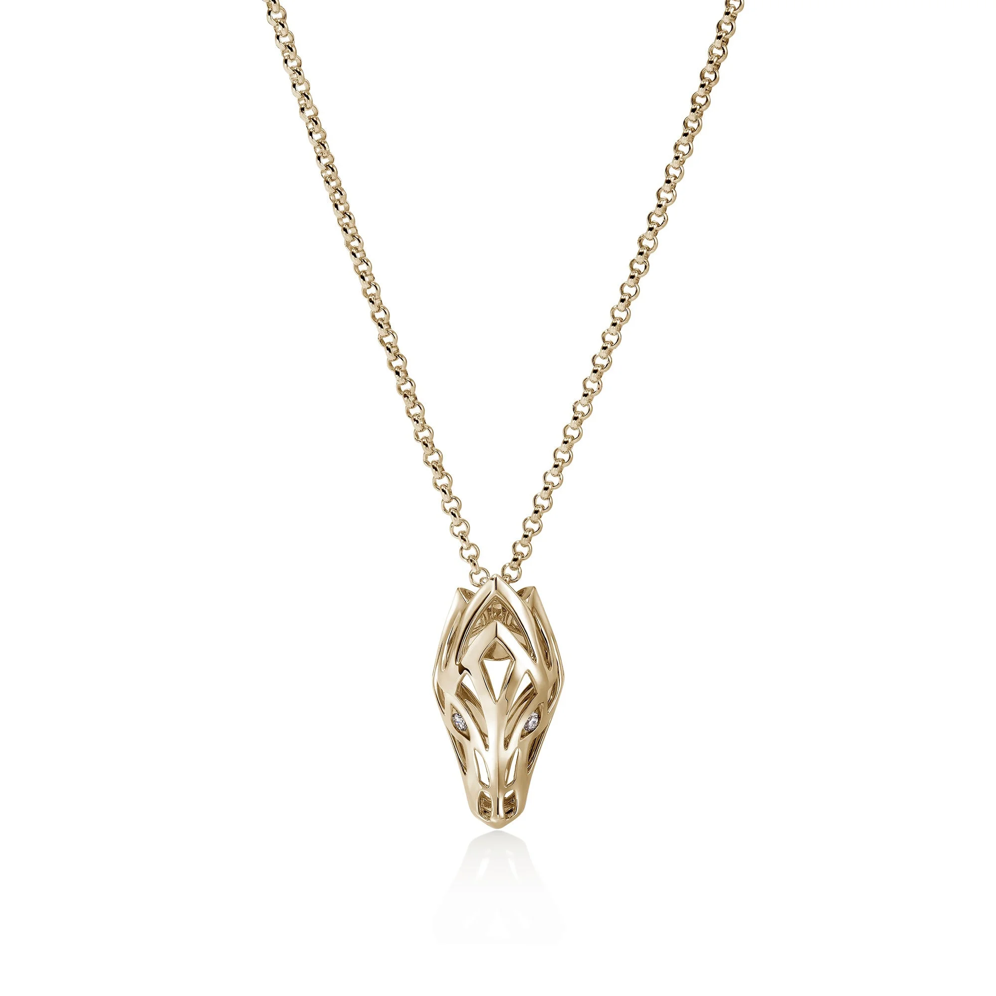 Naga Pendant Necklace, Gold - 1