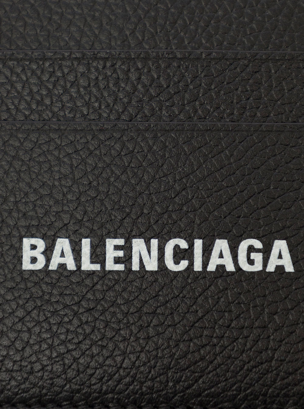 Balenciaga Men Black Card Holder With Logo Lettering On The Front In Grained Leather Man - 4