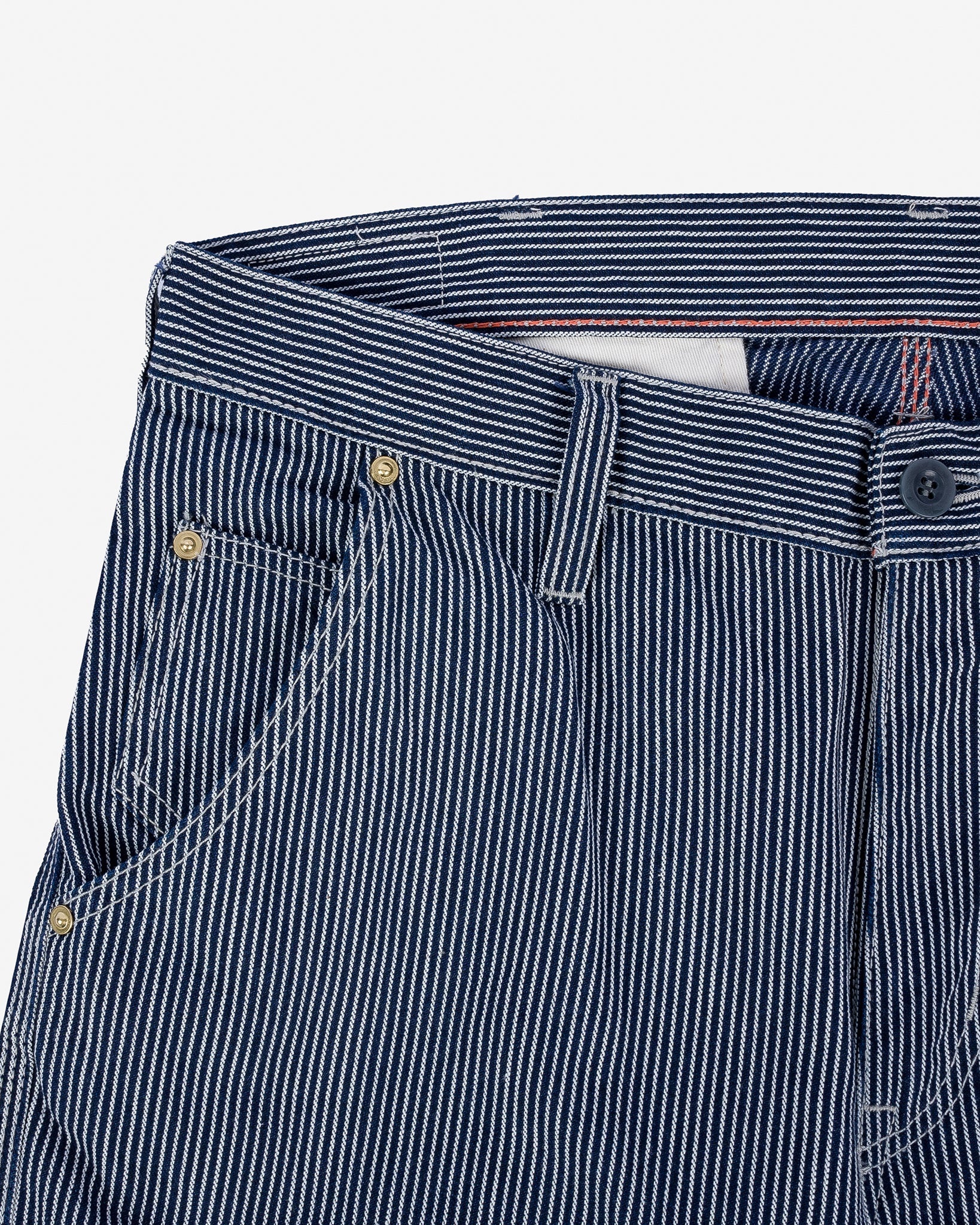 IH-739-IND 10.5oz Narrow Stripe Hickory Cargo Pants Indigo - 6