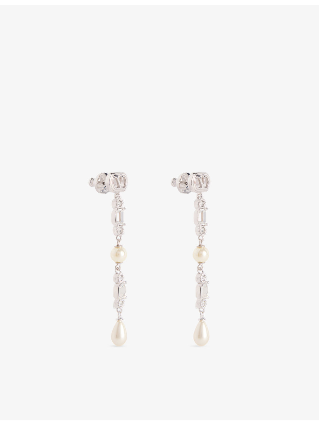 Ovalette Brass And Swarovski Crystal And Pearl Earrings - 3