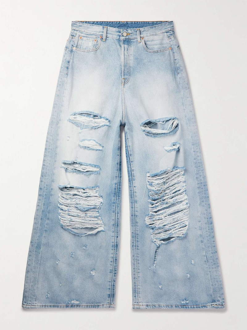 Wide-Leg Distressed Jeans 1
