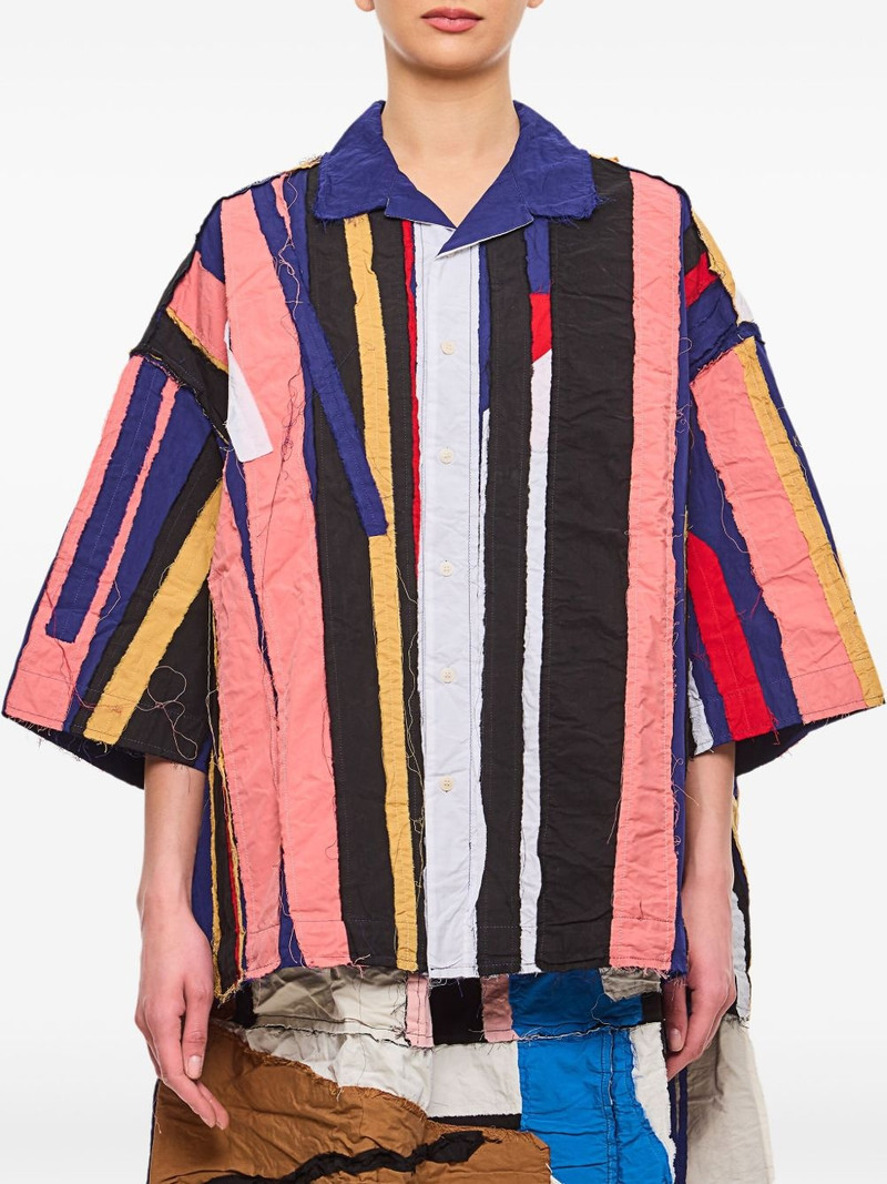 patch-design cotton shirt 1