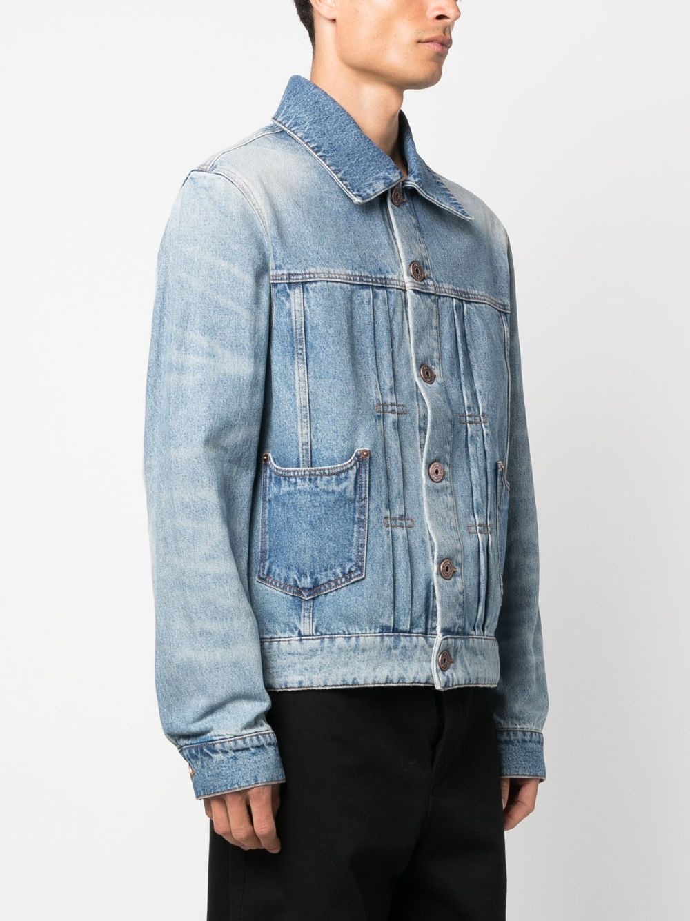 faded-effect denim jacket - 3