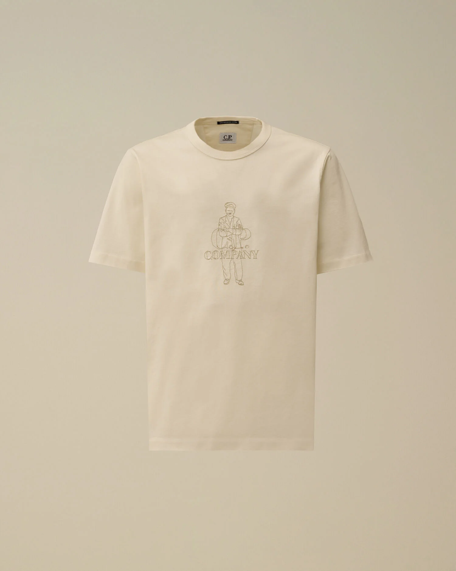 Mercerized 30/2 Jersey Twisted Short Sleeve Logo T-Shirt - 1