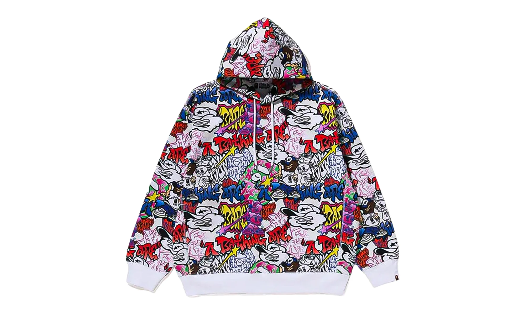 Graffiti Pattern Pullover Hoodie "Multicolor" 067YLRTF - 1