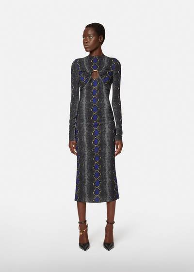 VERSACE Python Print Midi Dress outlook