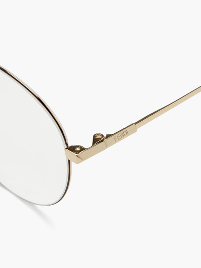 FENDI Oversized round stainless-steel glasses outlook