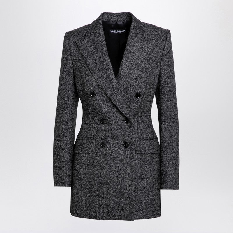 ジャケット Dolce&Gabbana Anthracite Grey Tweed Double-Breasted Jacket Dolce & Gabbana Anthracite Grey Tweed Double-breasted Jacket