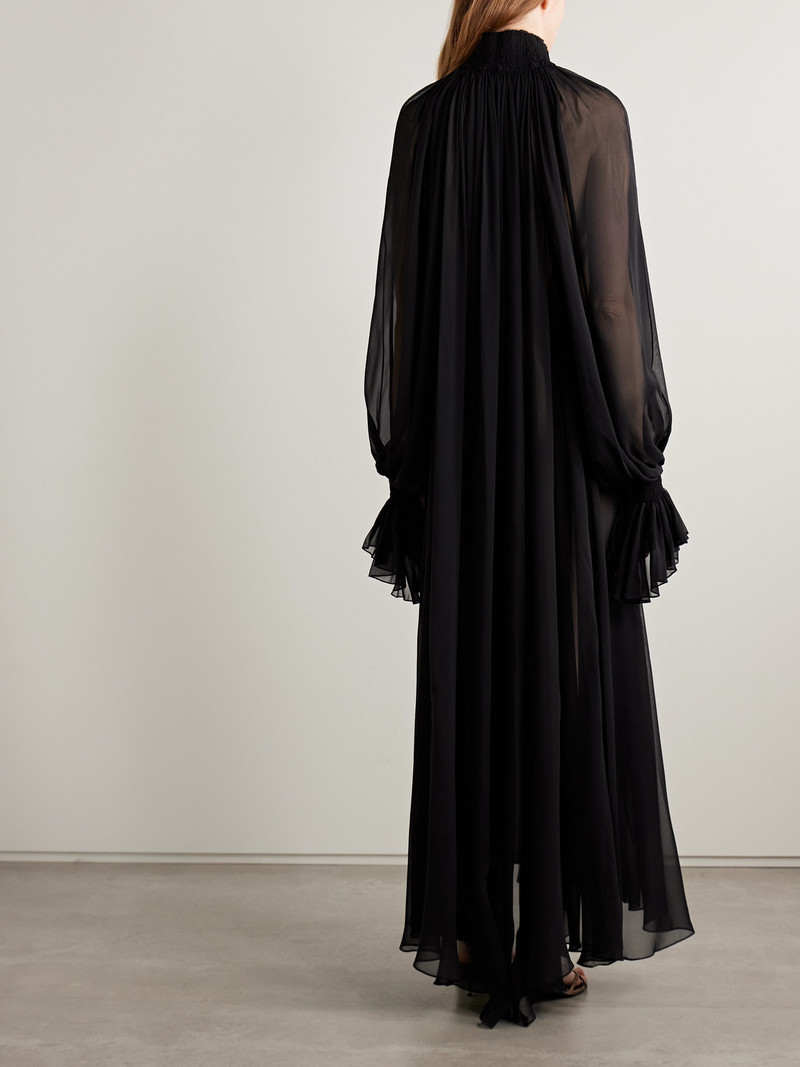 Edgar Gathered Silk-chiffon Maxi Dress 3