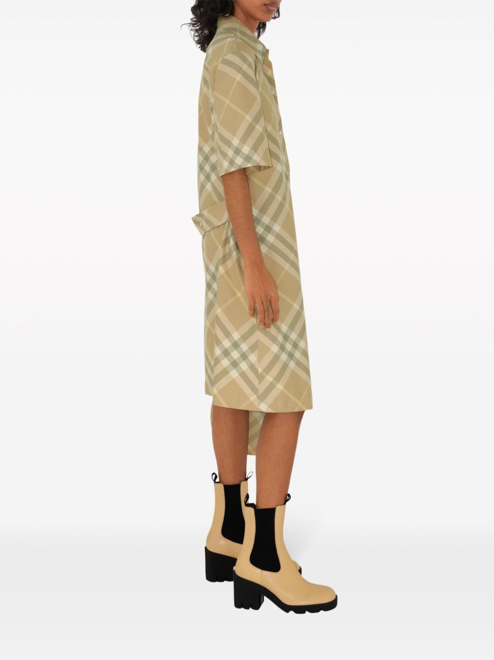 Vintage-check cotton shirt dress - 3