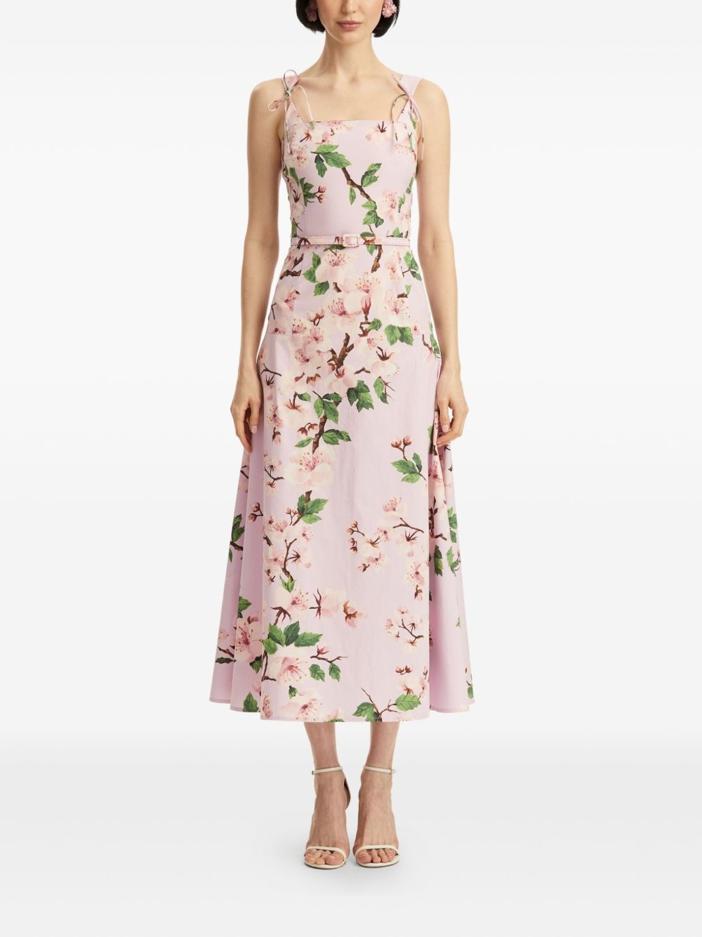 Cherry Blossom-print poplin dress - 2
