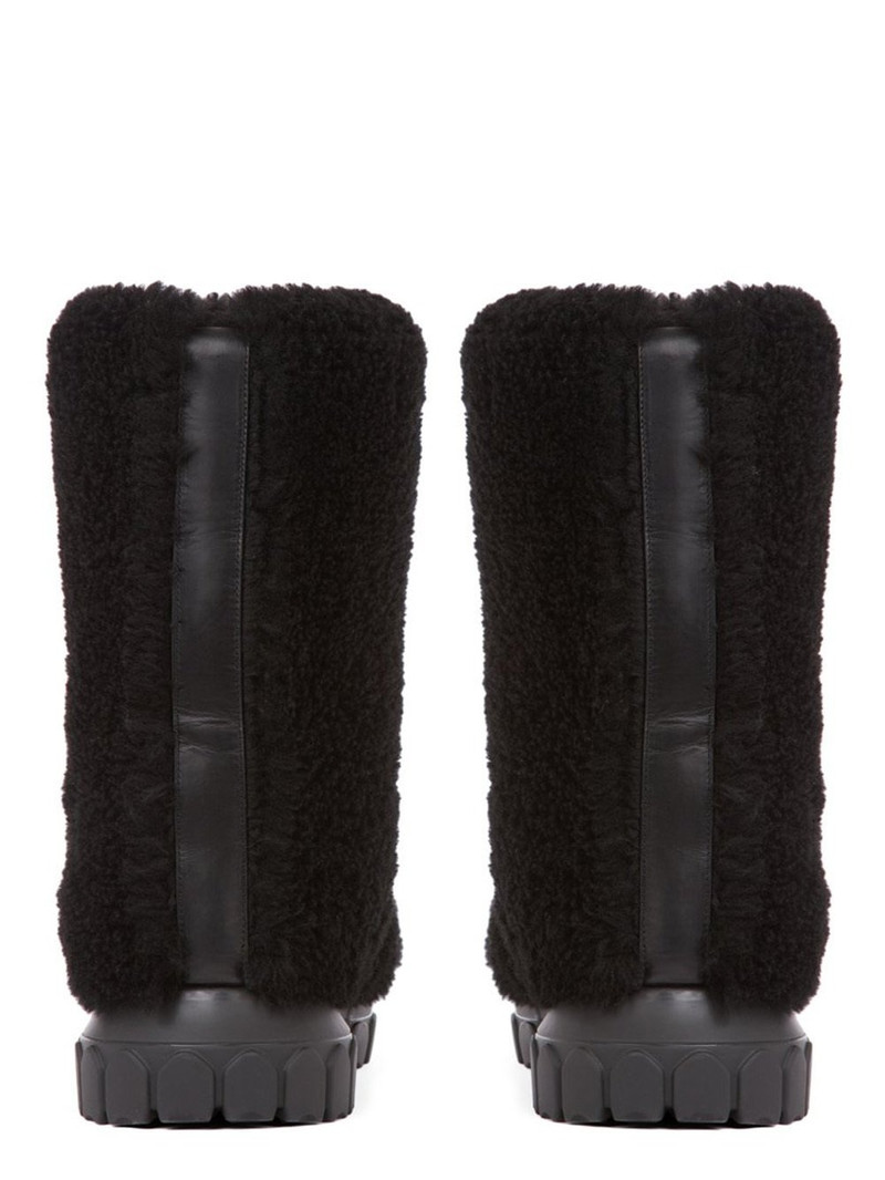 Black Shearling Lunar Tractor Boots 4