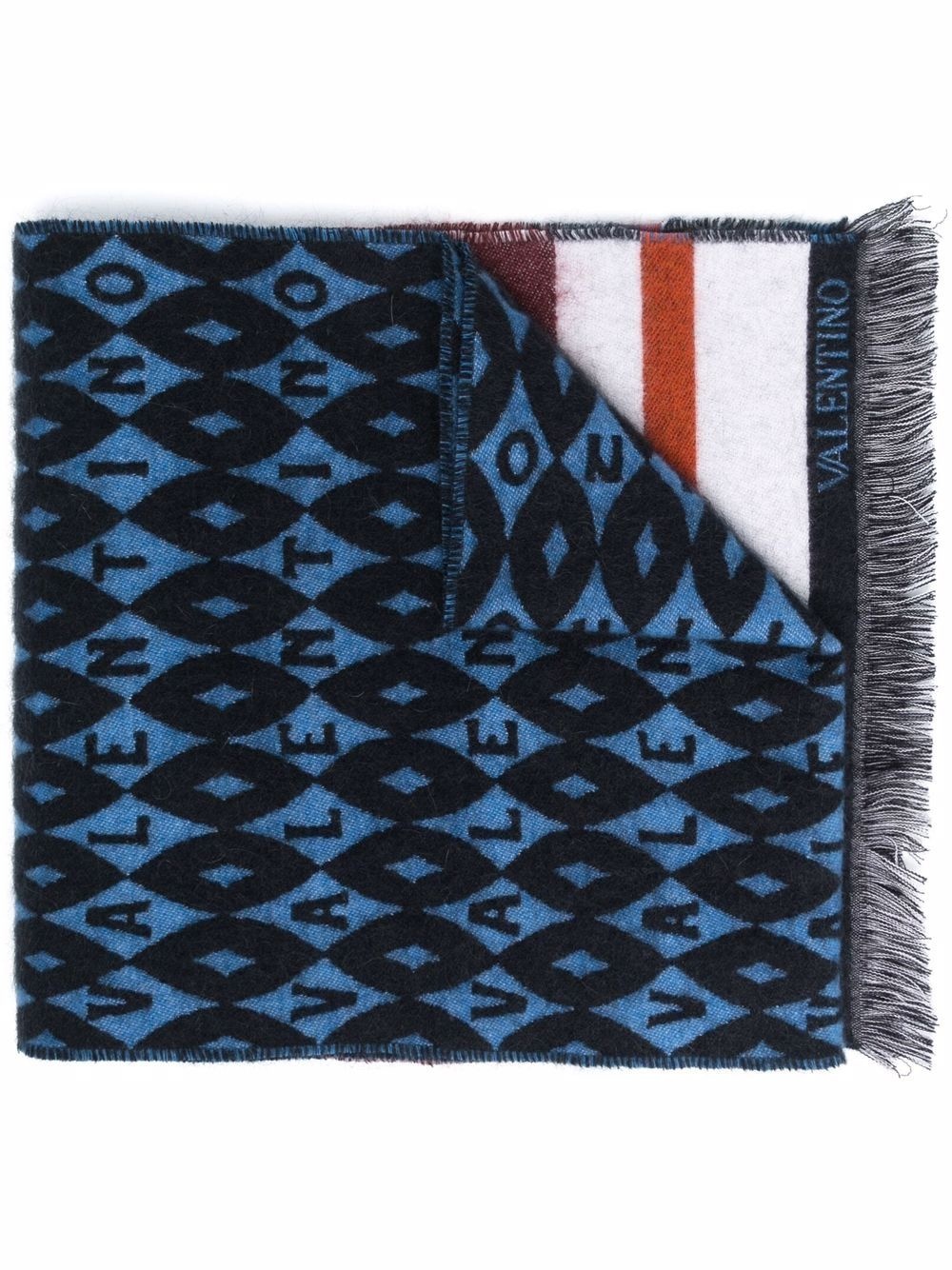 patterned wool-blend scarf - 1