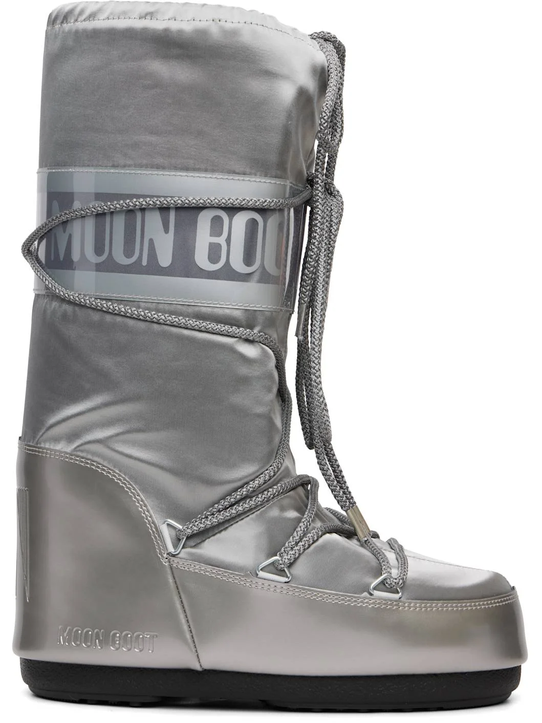 Silver Icon Glance Satin Boots - 1