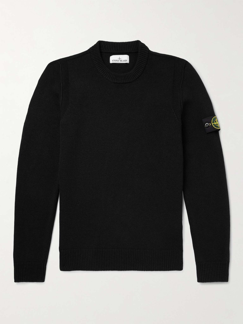 Logo-Appliquéd Wool-Blend Sweater - 1