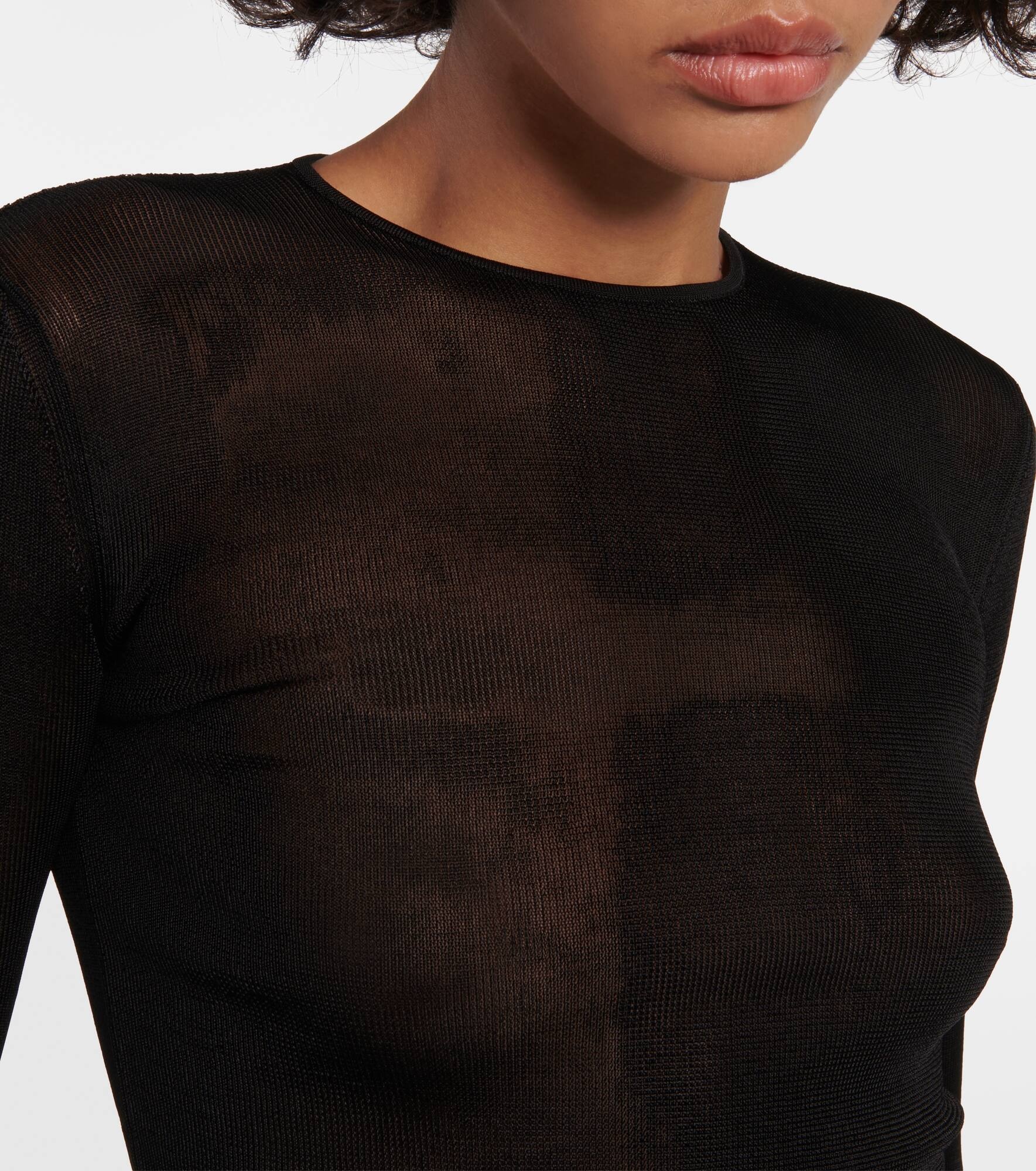 Sheer cropped sweater - 4