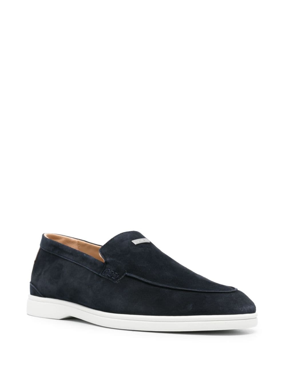 monogram-heel suede loafers - 2