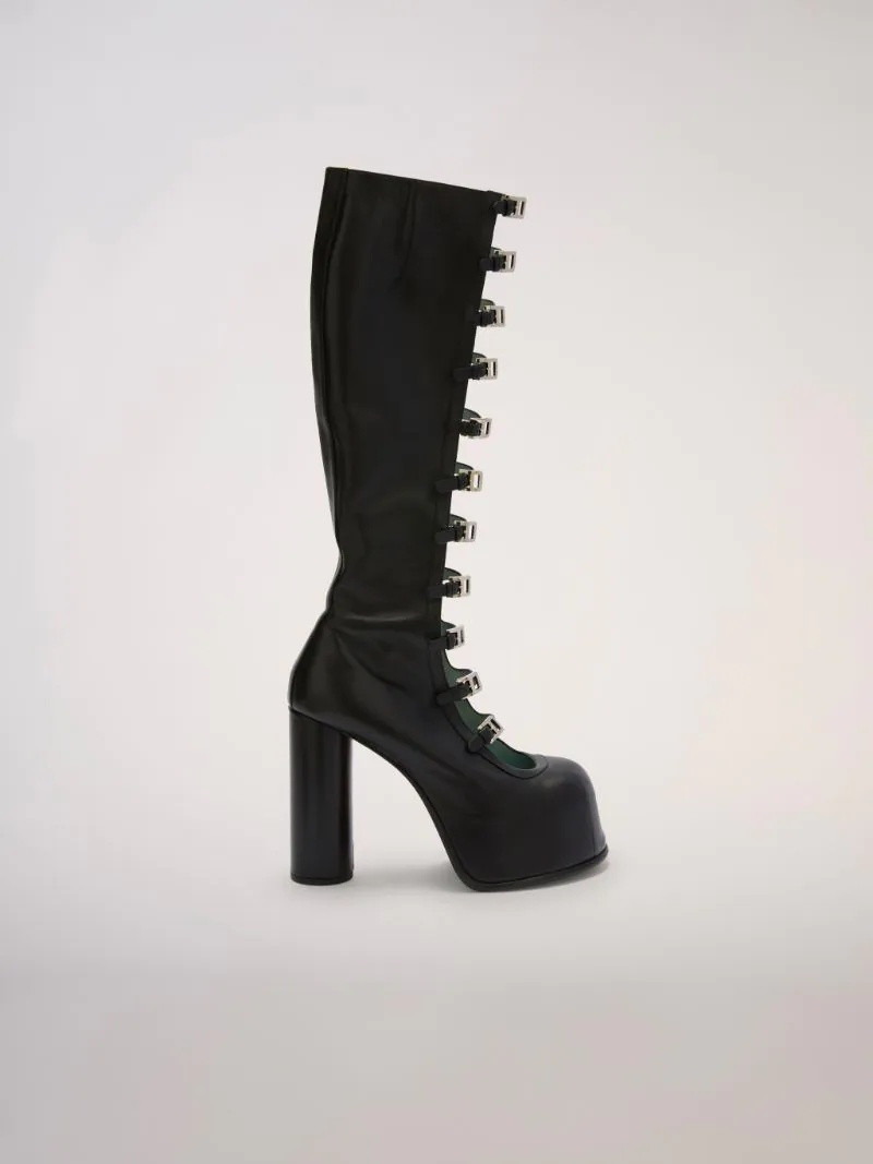 "A" BUCKLE KNEE BOOTS 1