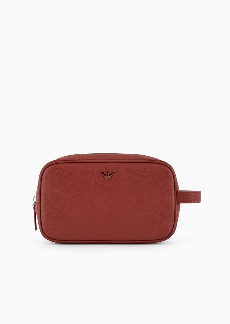 ASV regenerated Saffiano leather washbag with rubberised eagle 1