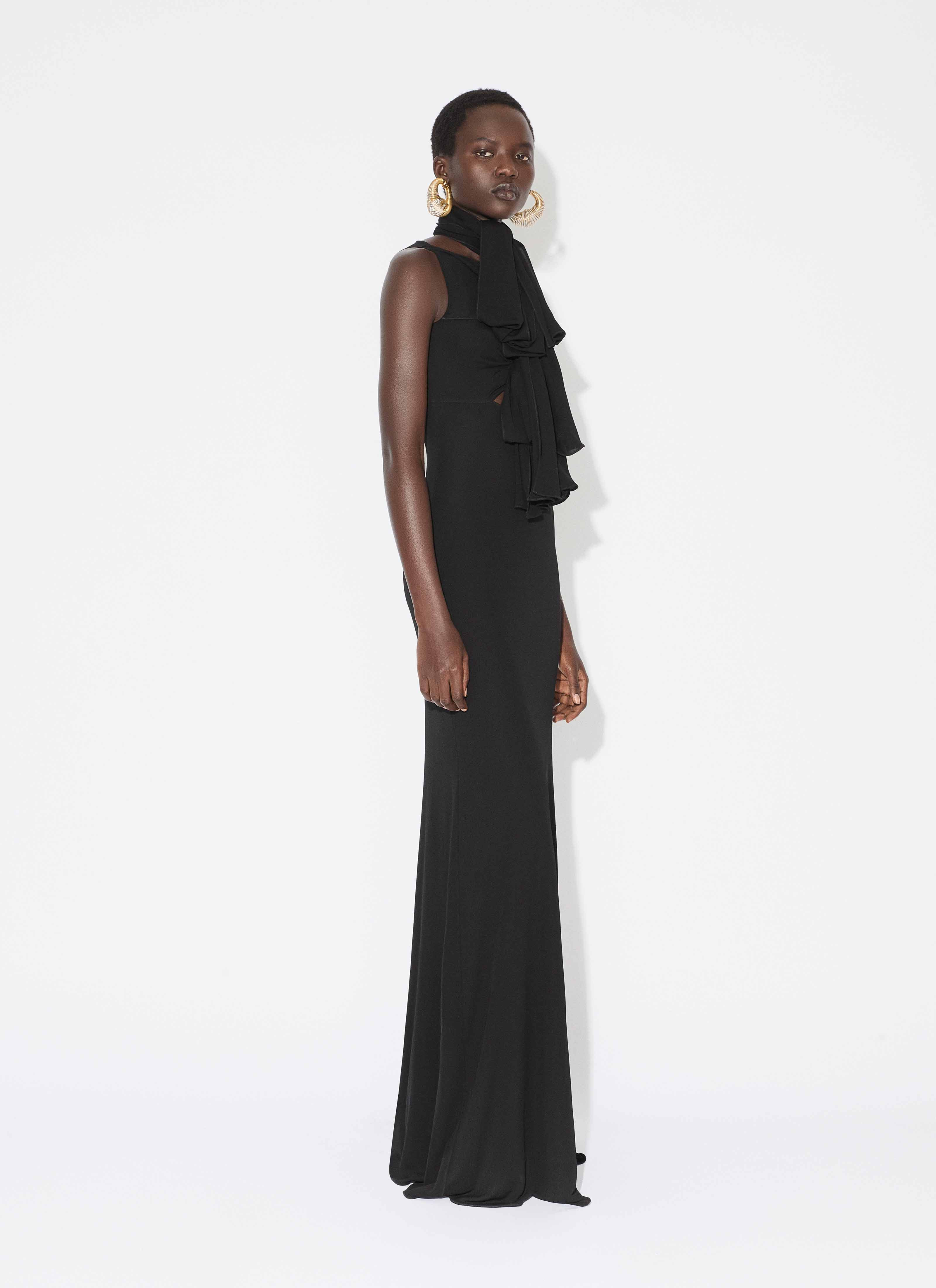 FLUID JERSEY BOW DRESS - 5