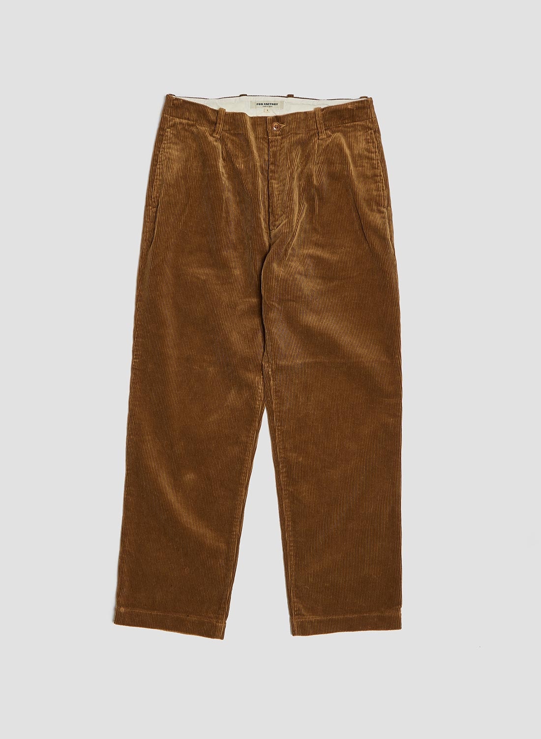 FOB Factory Corduroy Trousers Khaki - 1