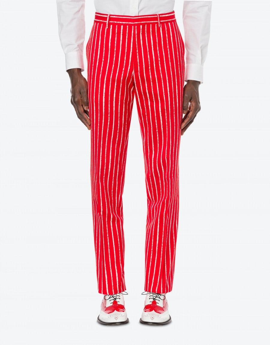 PINSTRIPES PRINT TWILL TROUSERS - 2