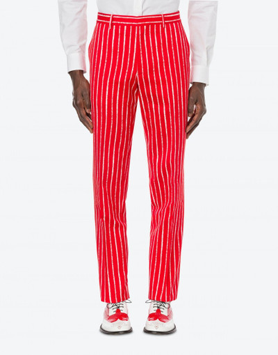 Moschino PINSTRIPES PRINT TWILL TROUSERS outlook