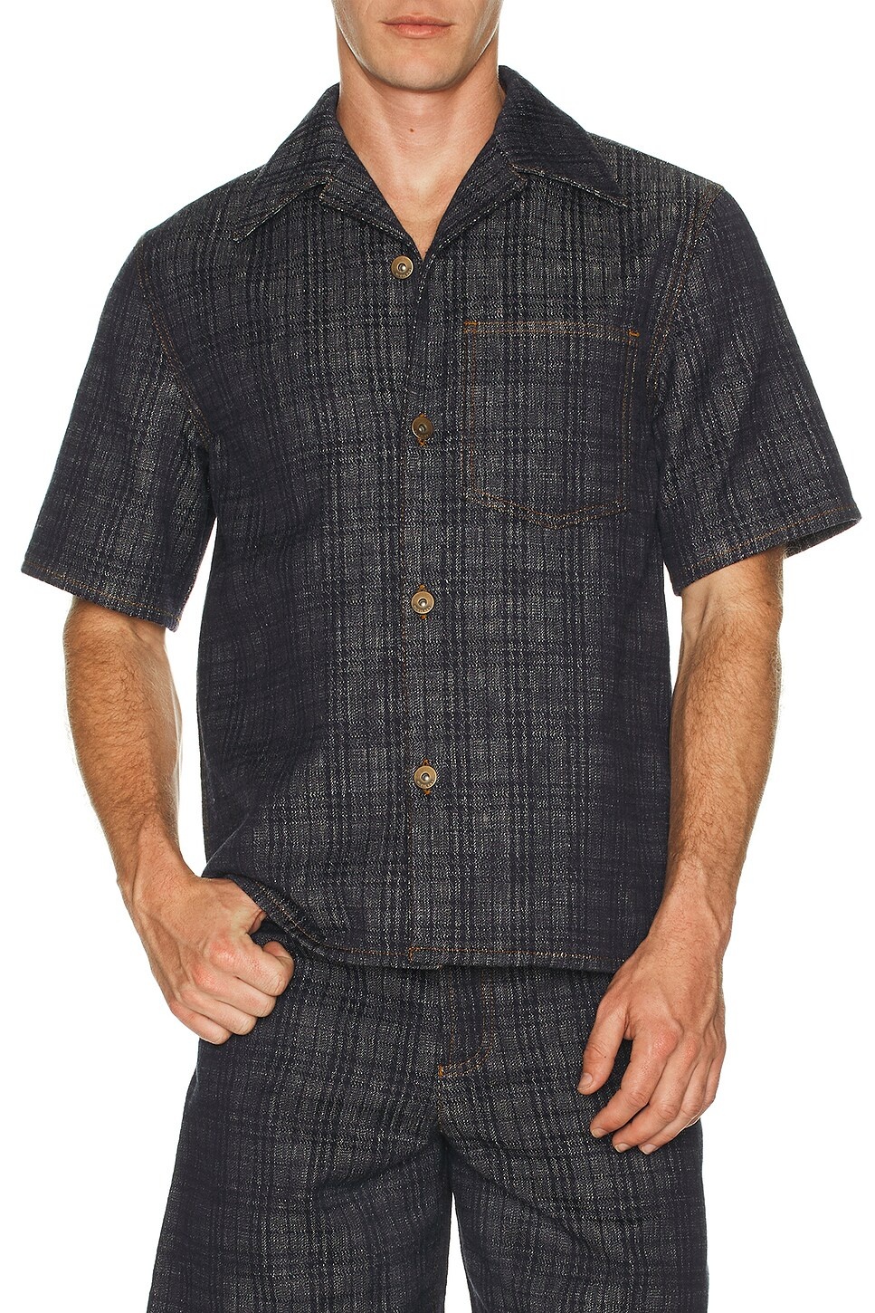 Denim Short Sleeve Shirt - 4