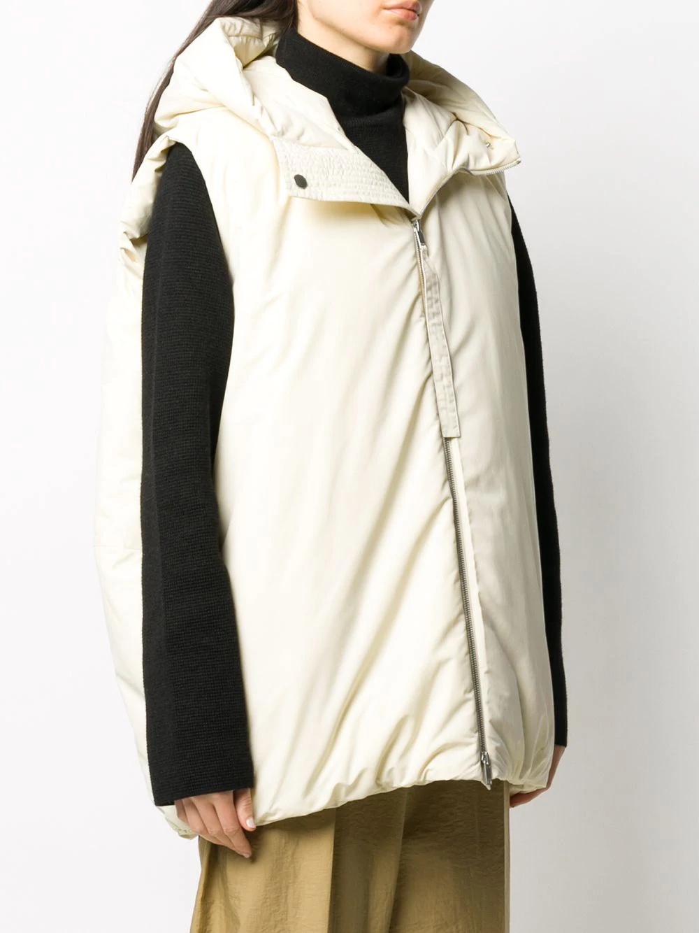 oversized sleeveless padded jacket - 3