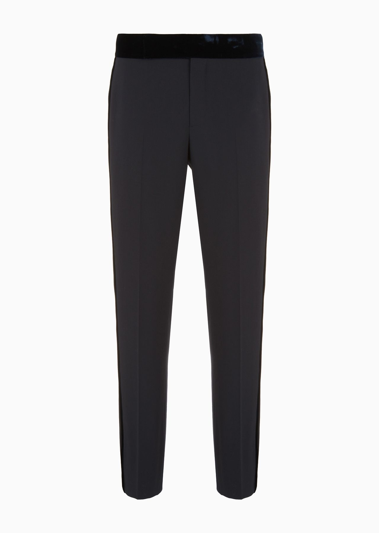 Giorgio’s wool-crêpe and velvet trousers - 1