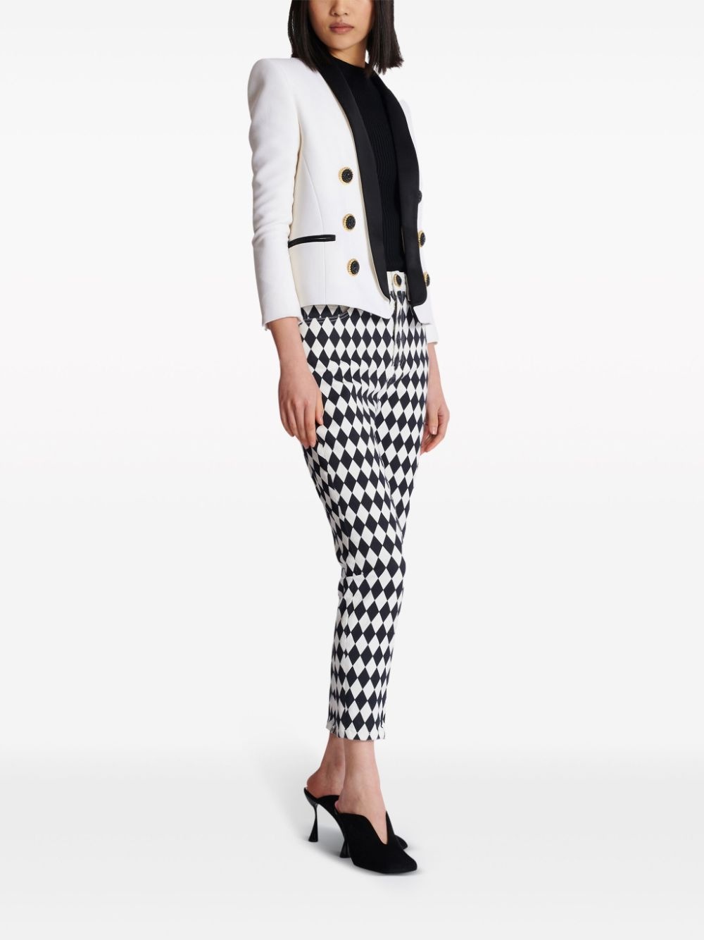 open-front wool blazer - 3