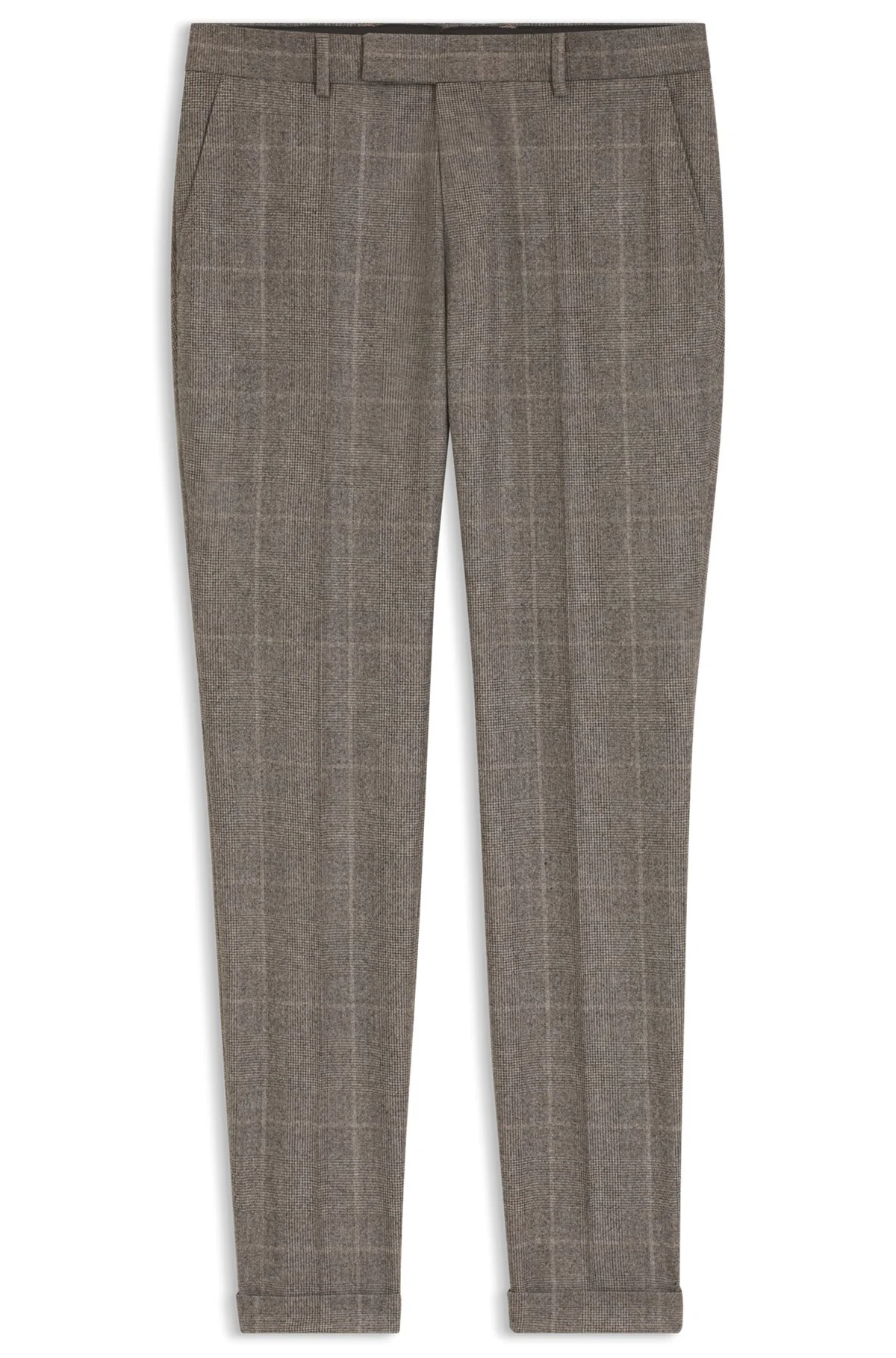 CHECKED SLIM-FIT PANTS IN ITALIAN VIRGIN WOOL - 1